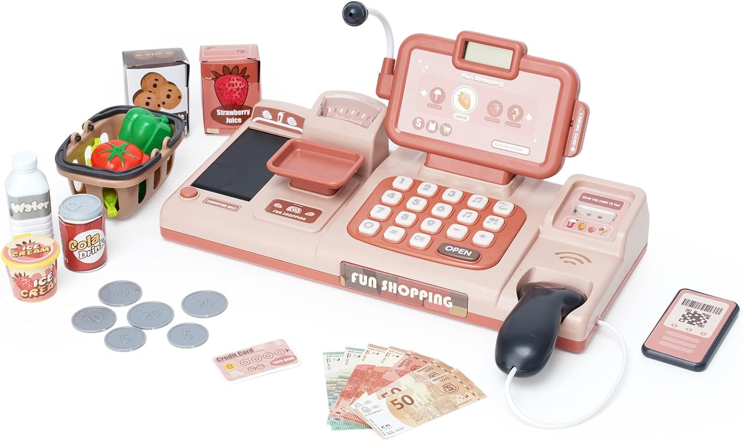 Caja Registradora Juguete Rosa