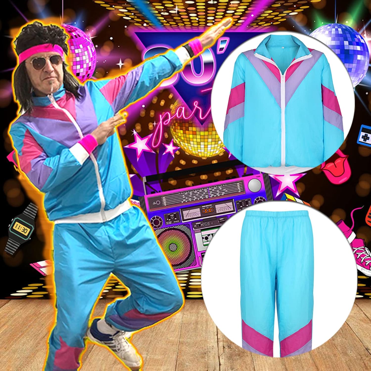 Disfraz retro 80s y 90s hombre