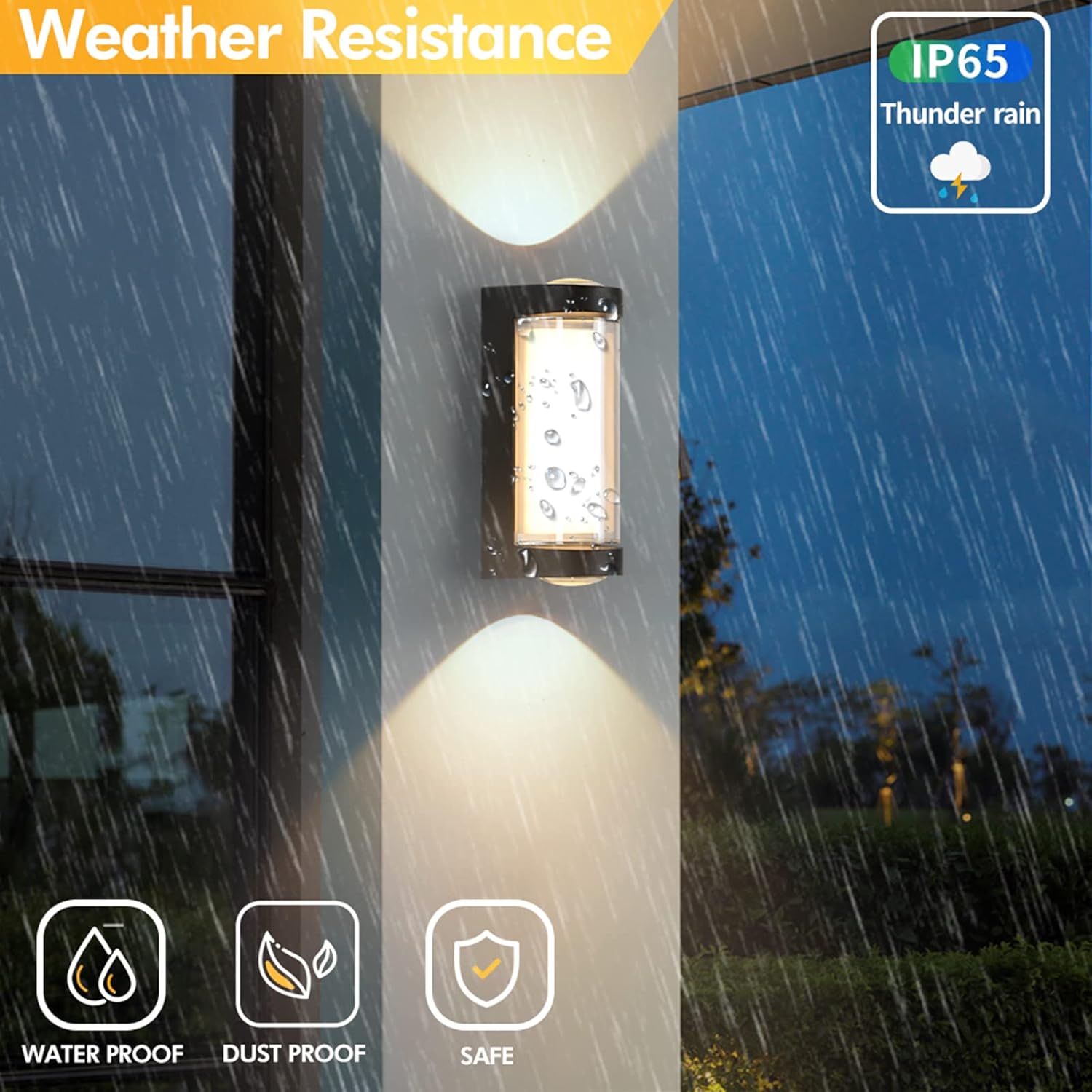 Aplique Pared 18W IP65 Negro