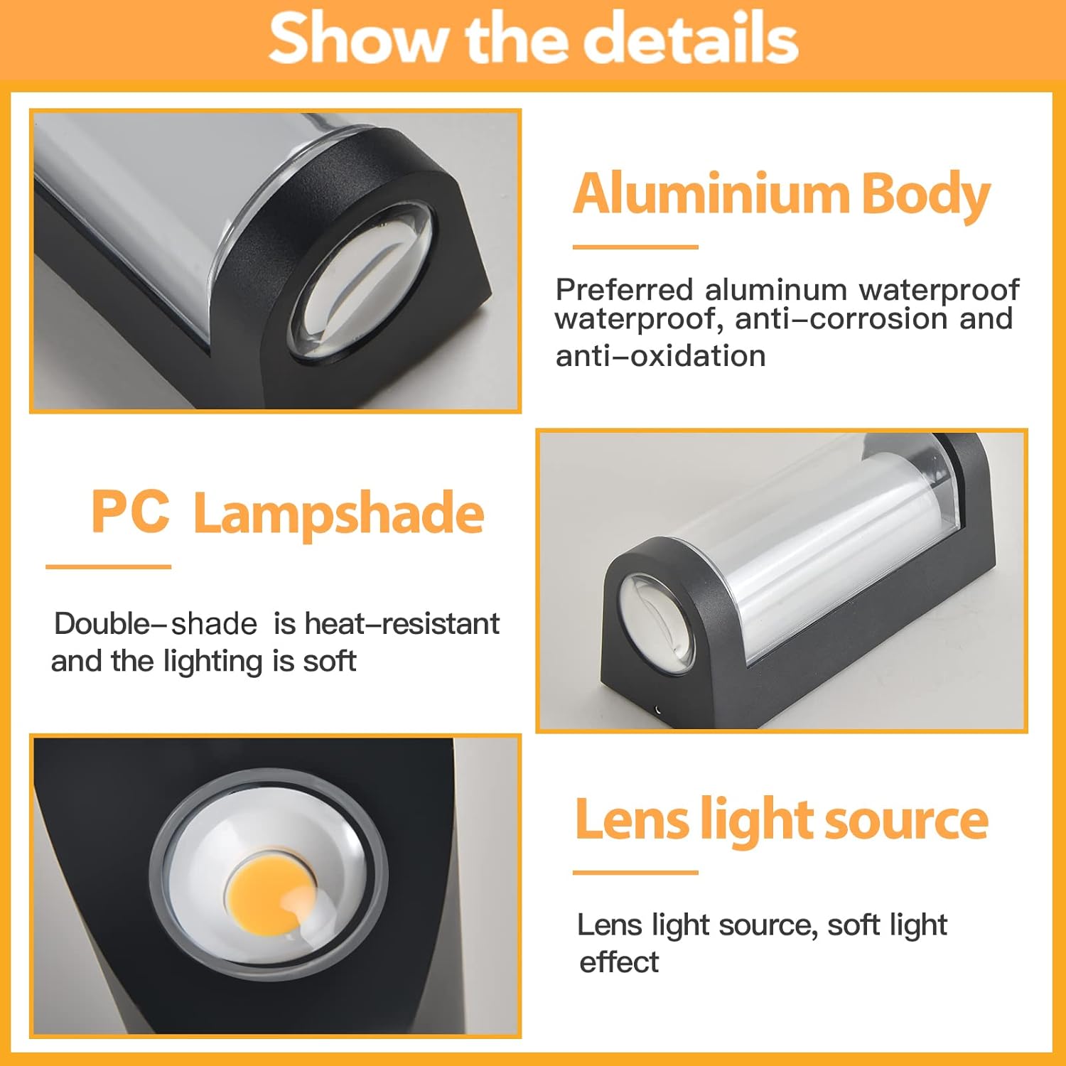Aplique Pared 18W IP65 Negro