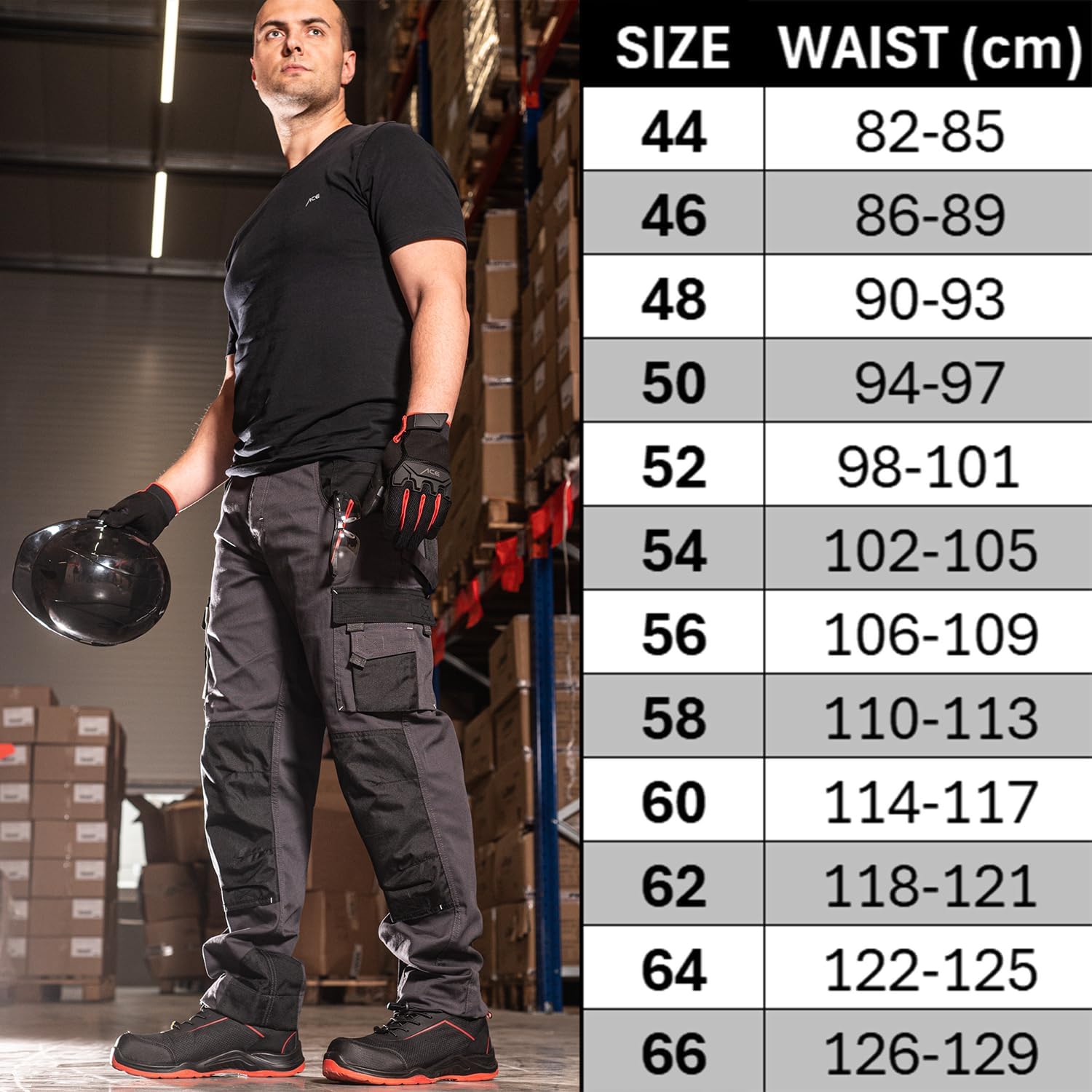 Pantalones Cargo Hombre Gris 42/34