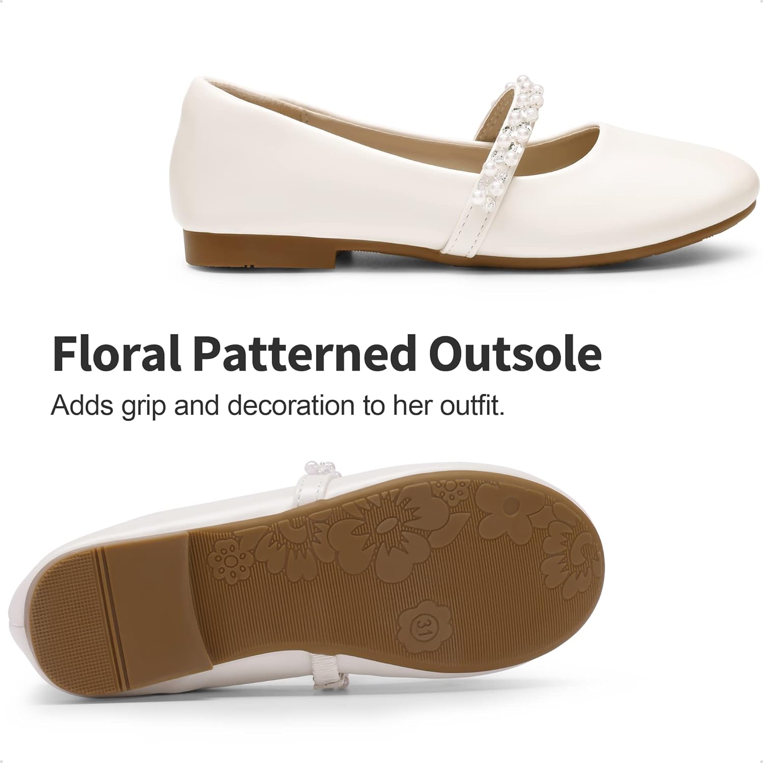 Zapatos Planos Niña Marfil, T. 31