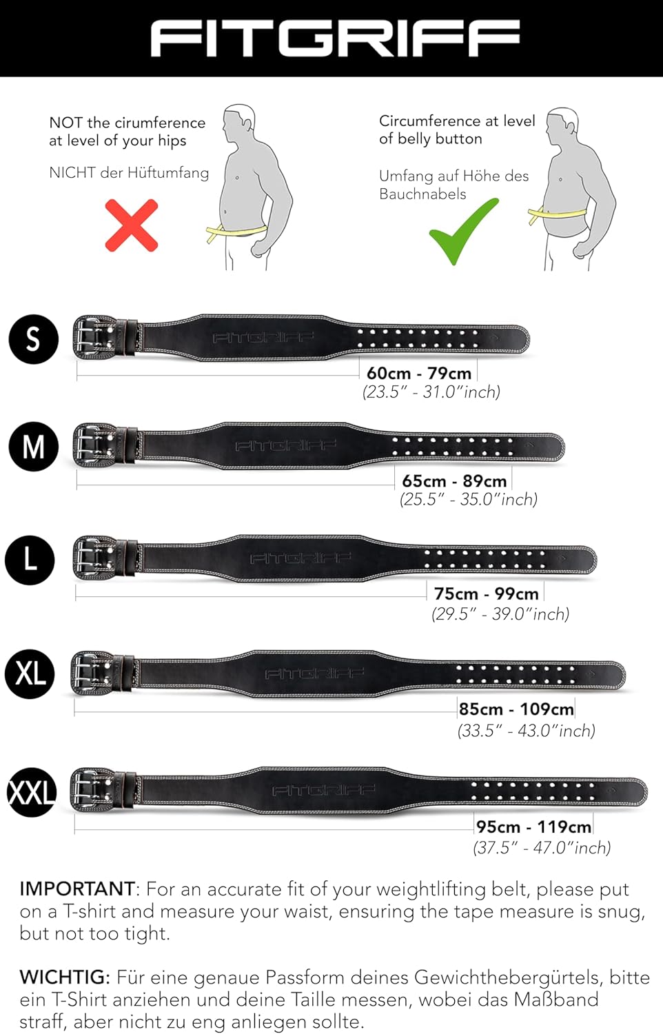 Cinturón Lumbar Fitgriff® 100% Cuero