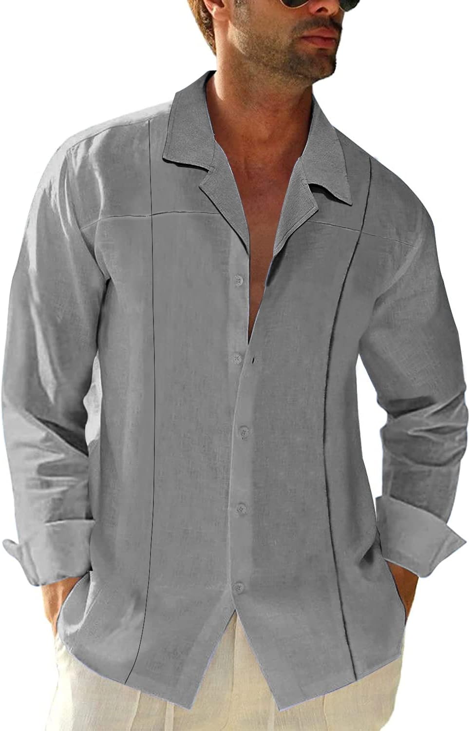 Camisa de algodón gris XL