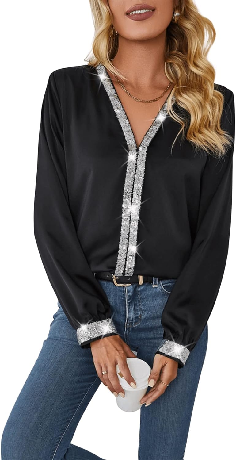 Blusa elegante de lentejuelas