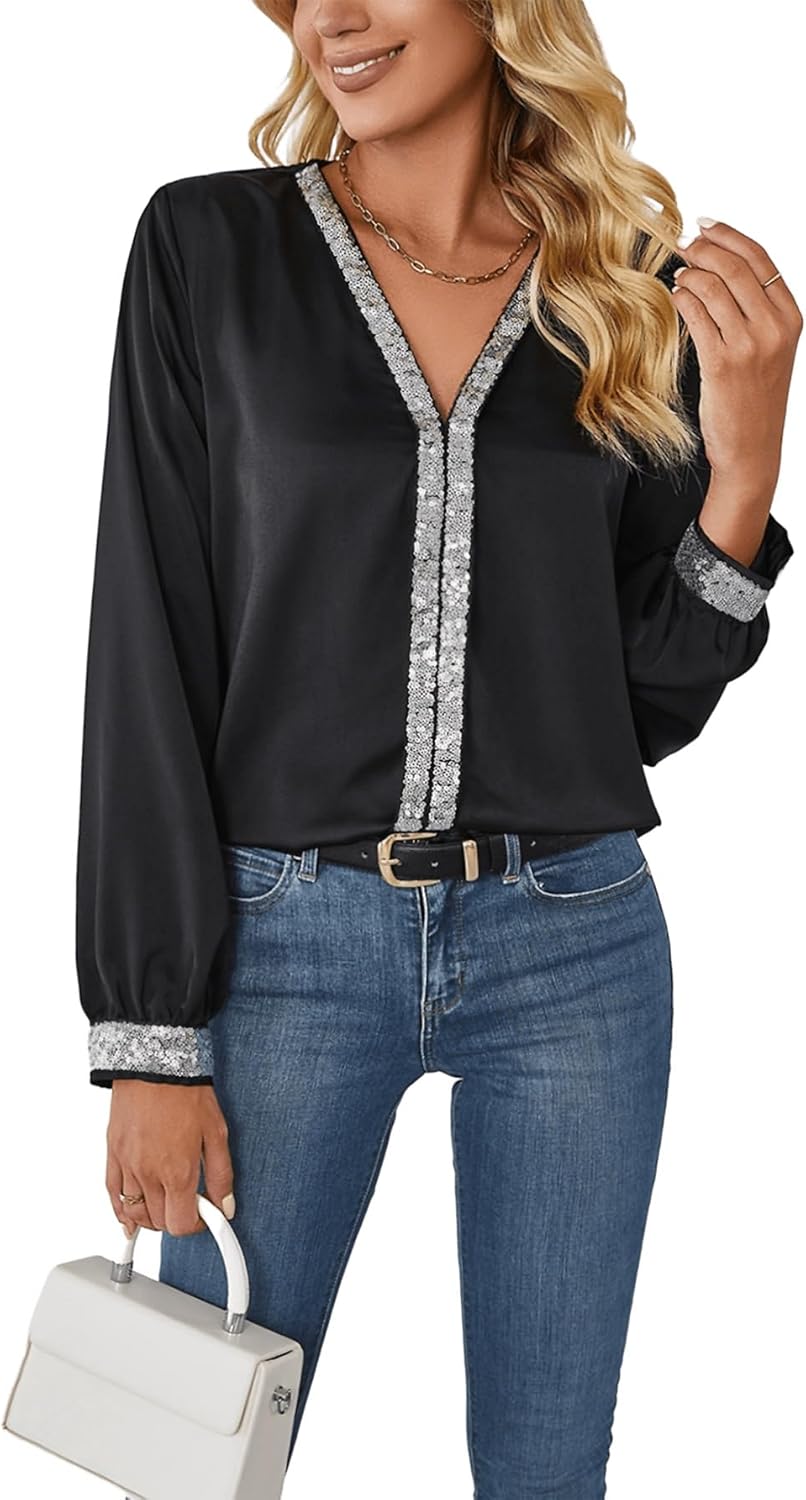 Blusa elegante de lentejuelas