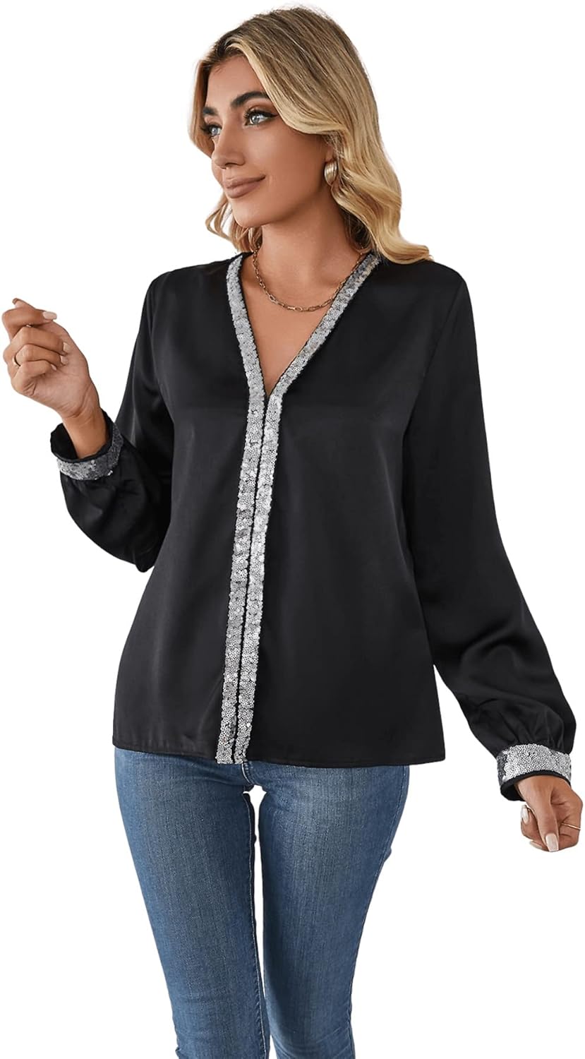 Blusa elegante de lentejuelas