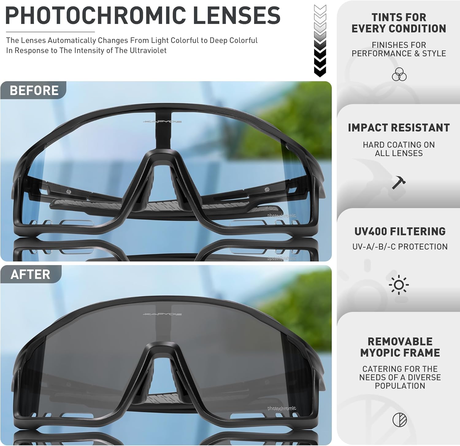 Gafas Ciclismo Fotocromáticas K76