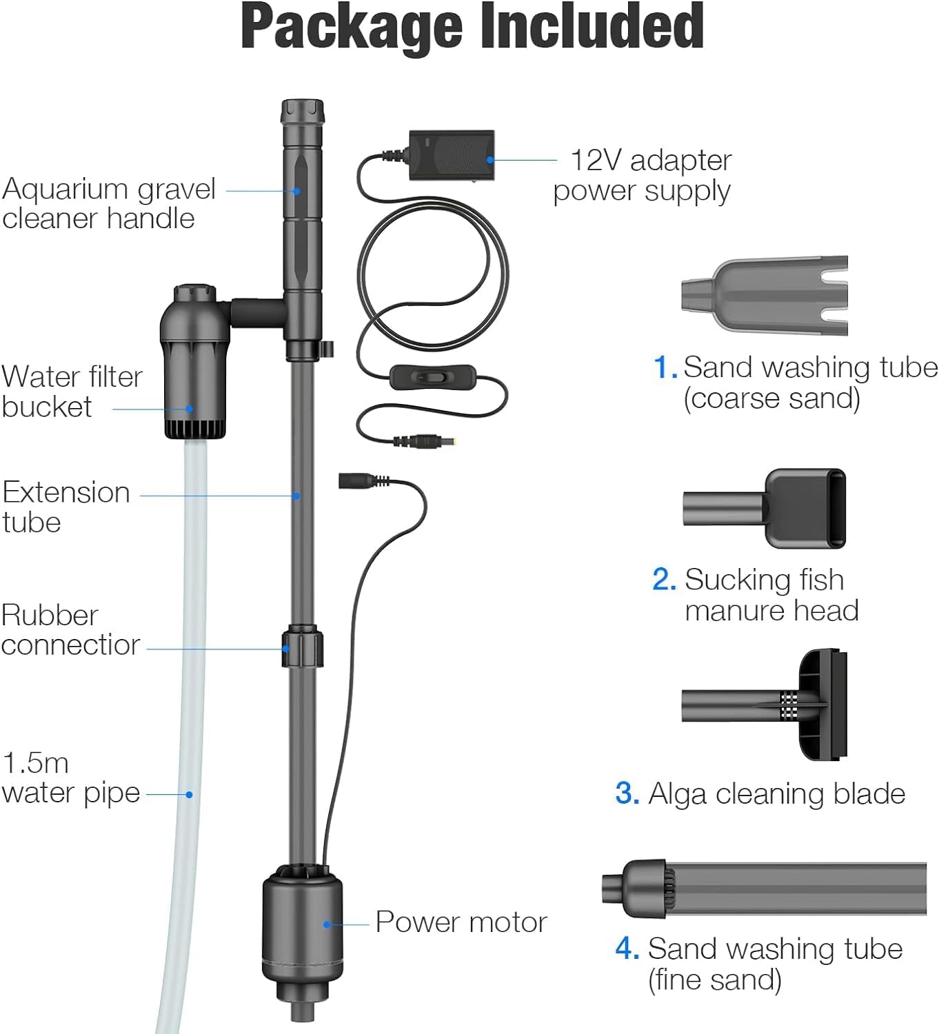 Aspirador Eléctrico para Acuarios