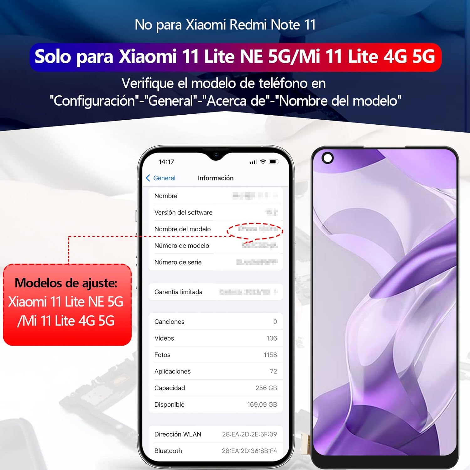 Pantalla LCD Repuesto Xiaomi 11 Lite