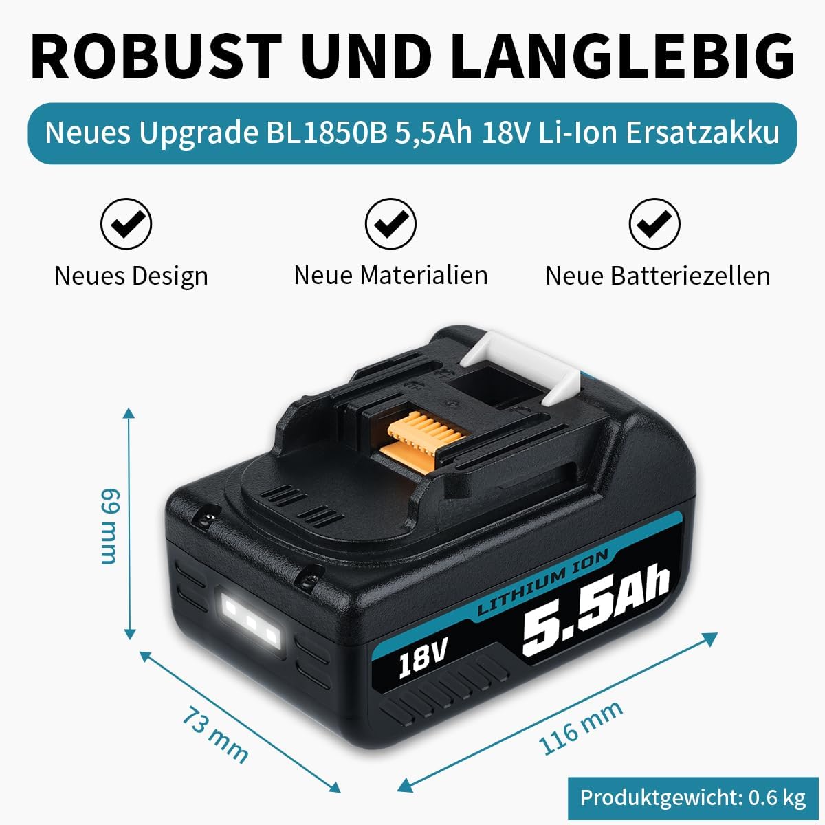 Baterías Makita 18V 5.5Ah 2u.