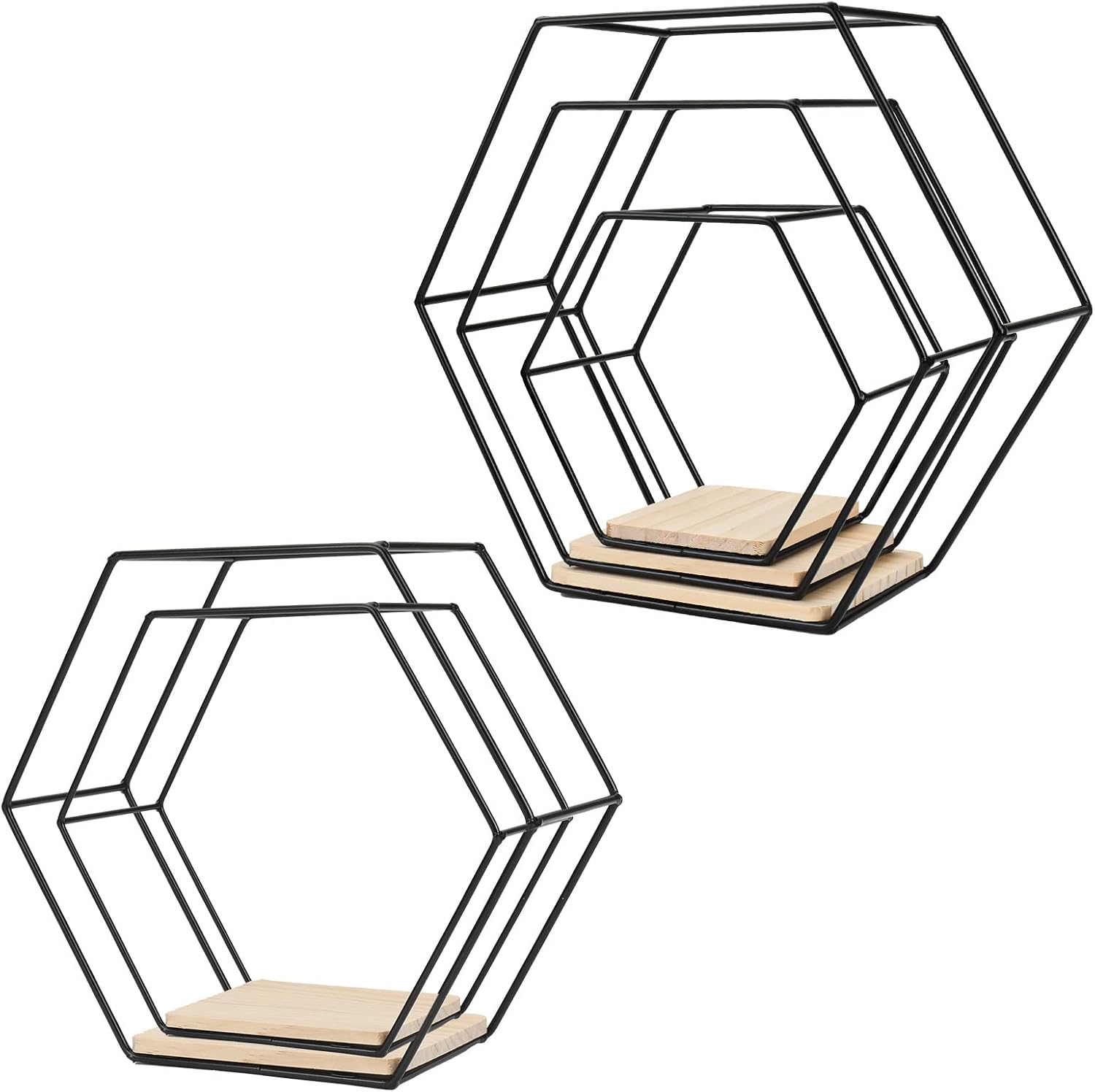 Estanterías hexagonales de metal