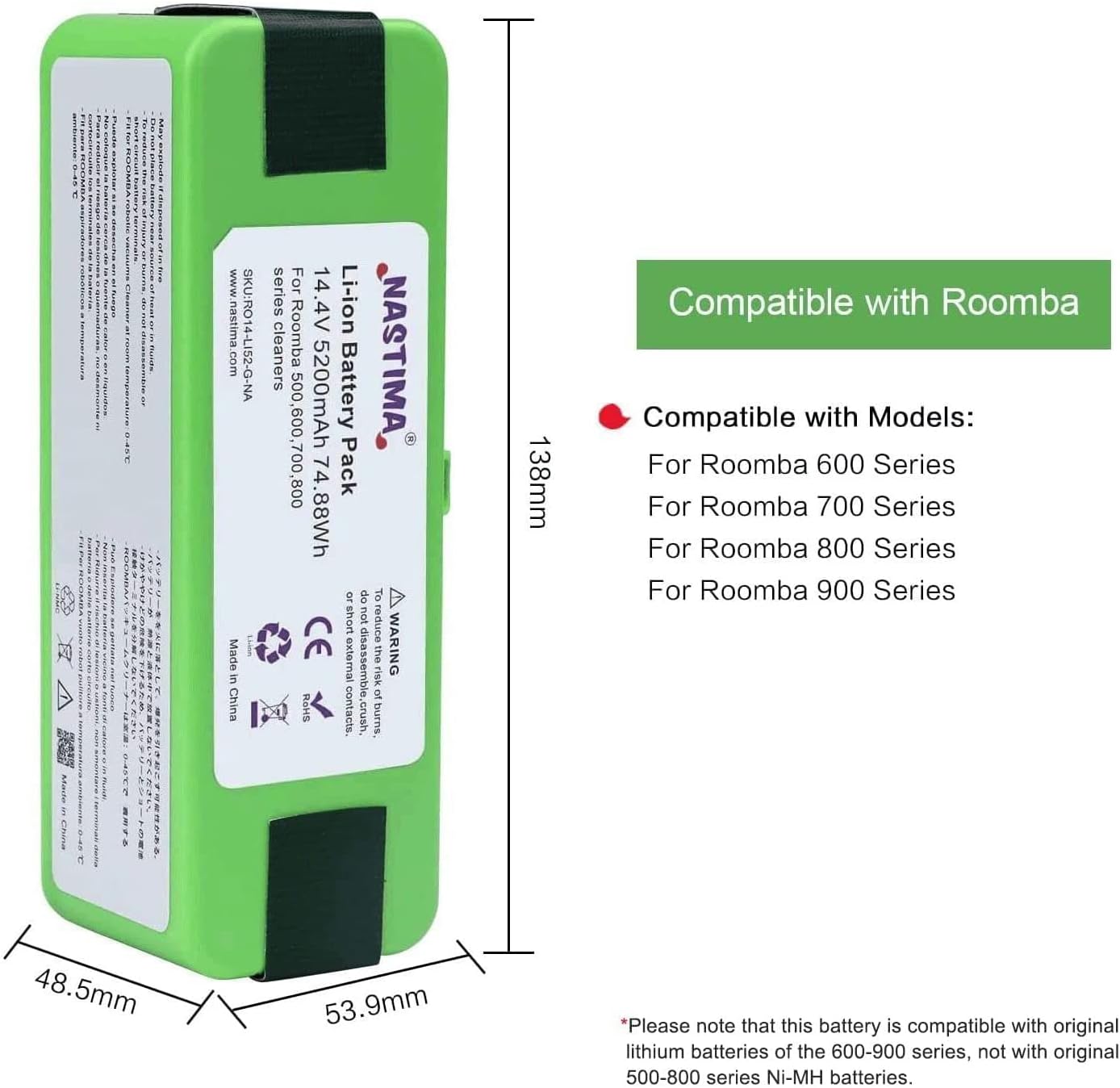 Batería NASTIMA para iRobot Roomba