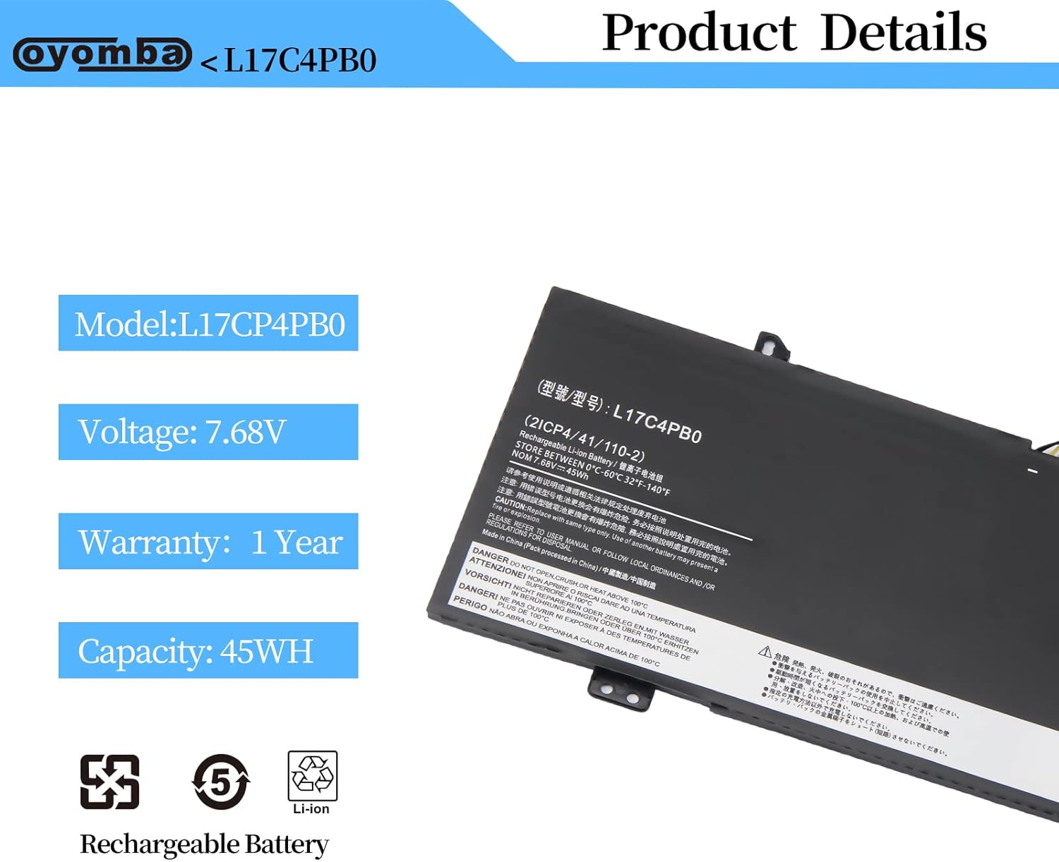 Batería Oyomba L17C4PB0