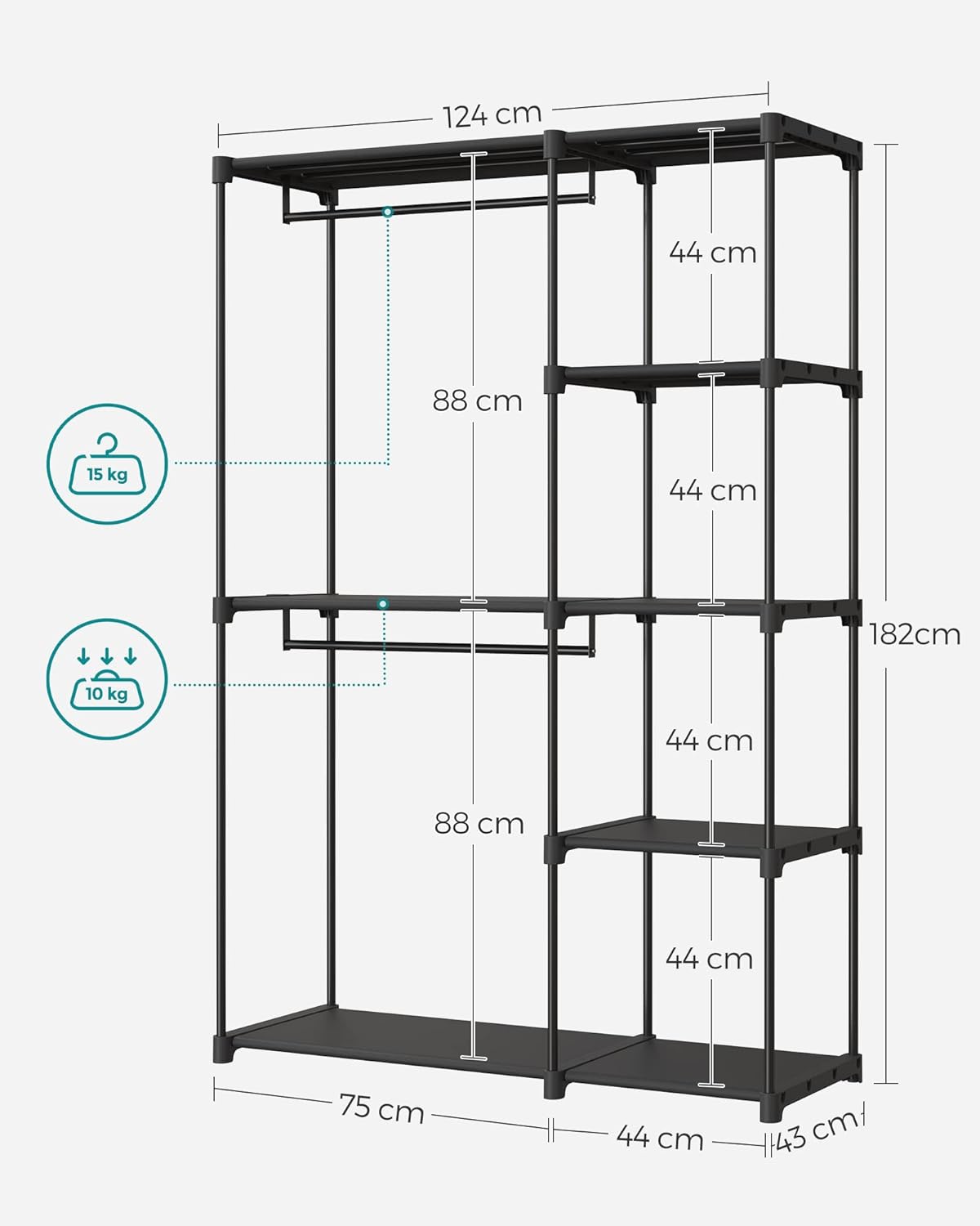 Armario Plegable SONGMICS 43x124