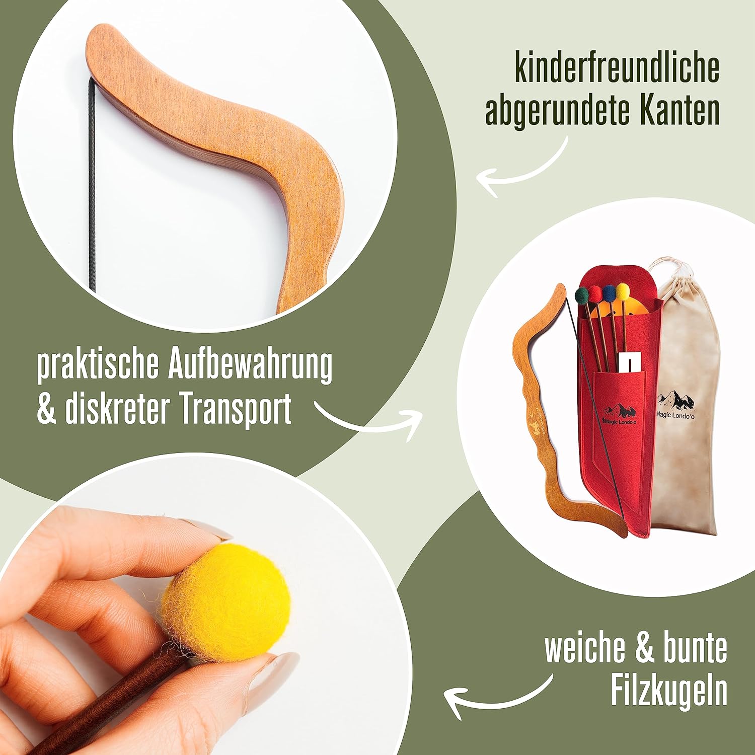 Arco y flecha de madera para niños