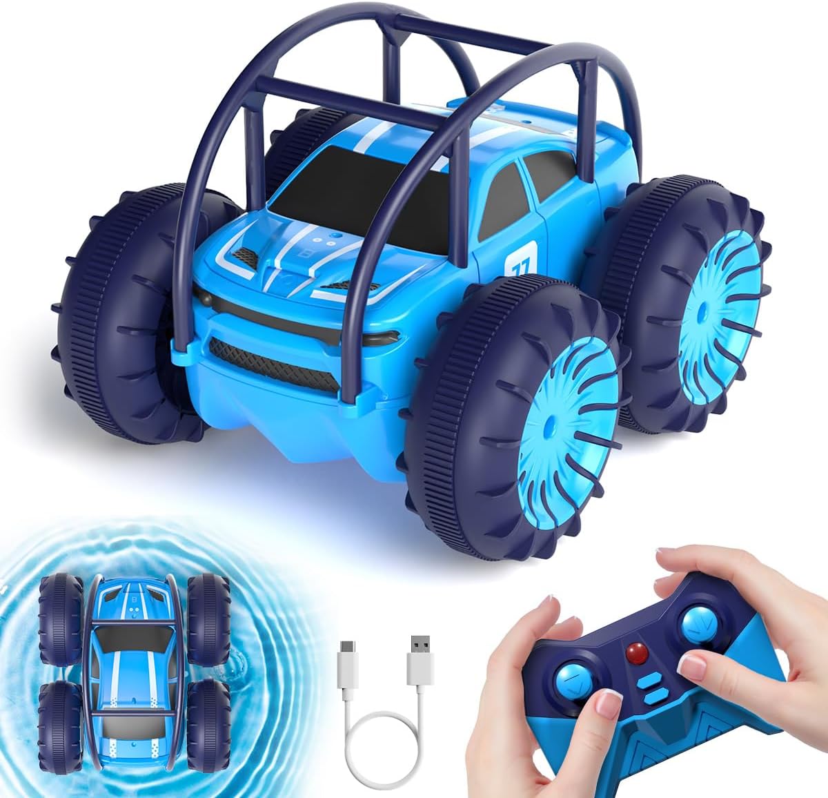 Coche teledirigido anfibio