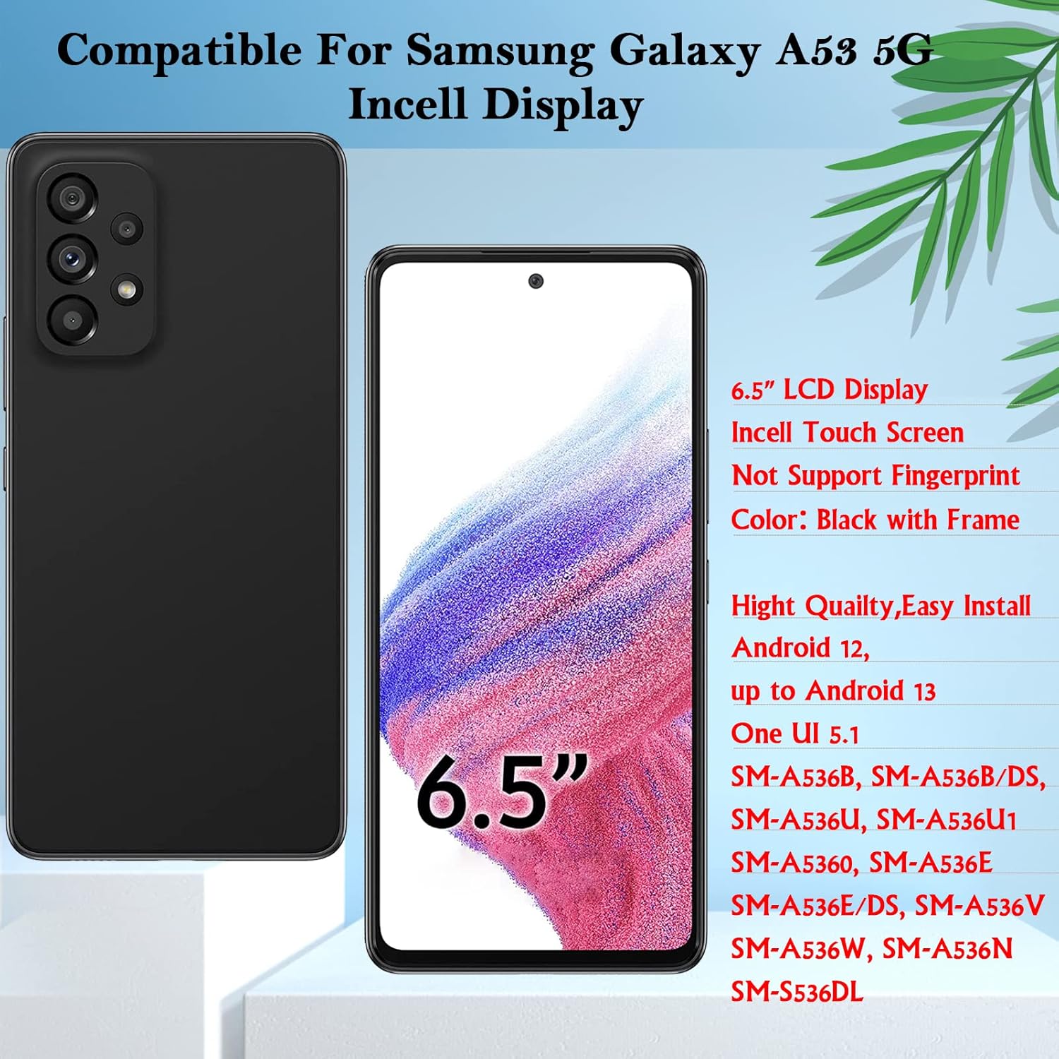 Pantalla LCD Samsung A53 5G Negro