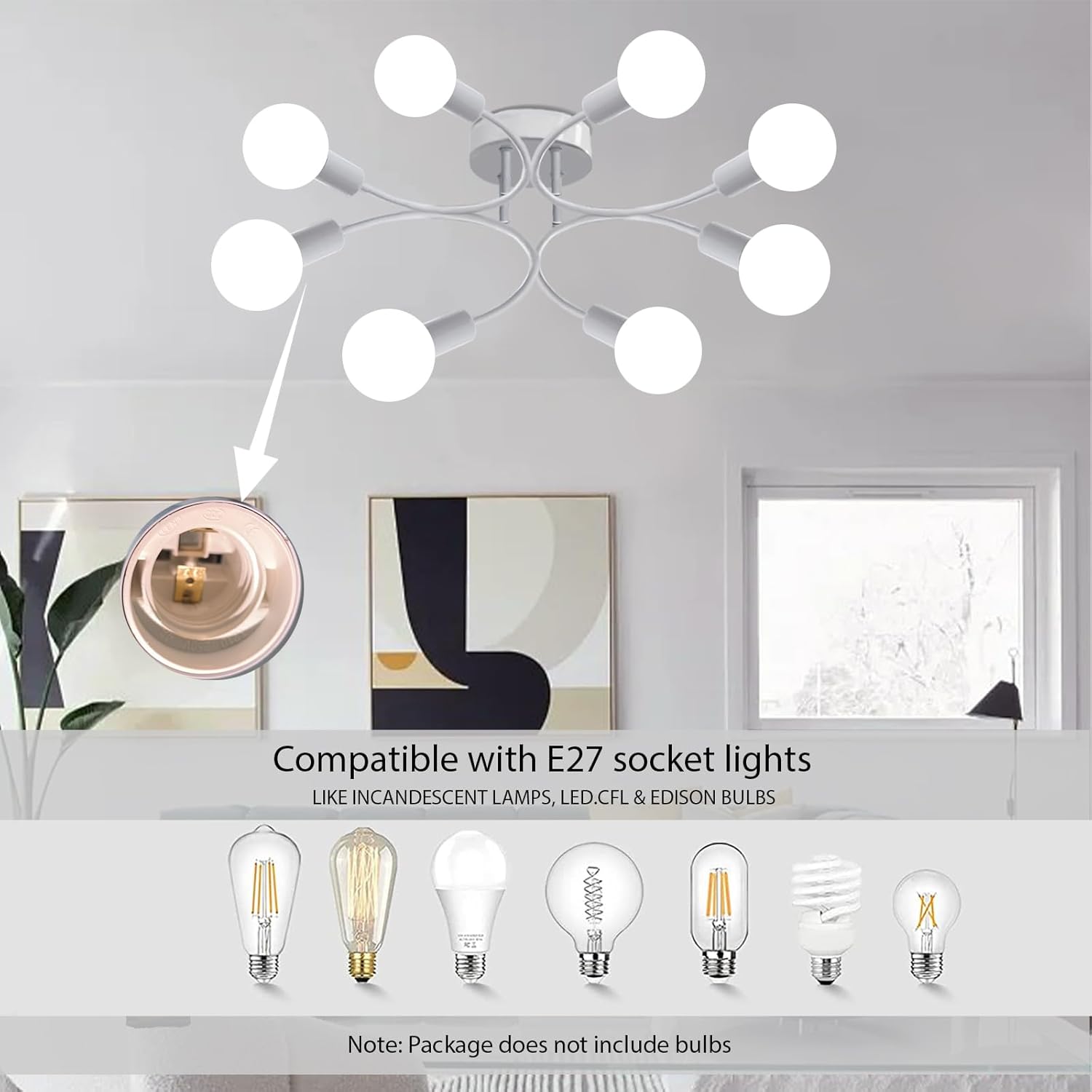 Lámpara Sputnik 8 Luces 85CM