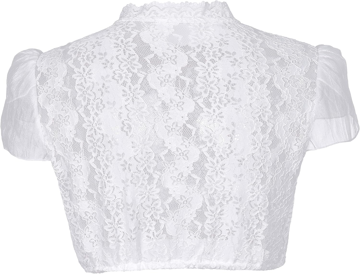 Blusa tirolesa blanca de encaje