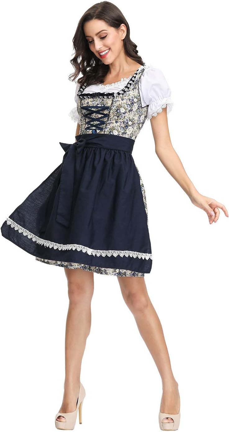 Dirndl midi con delantal