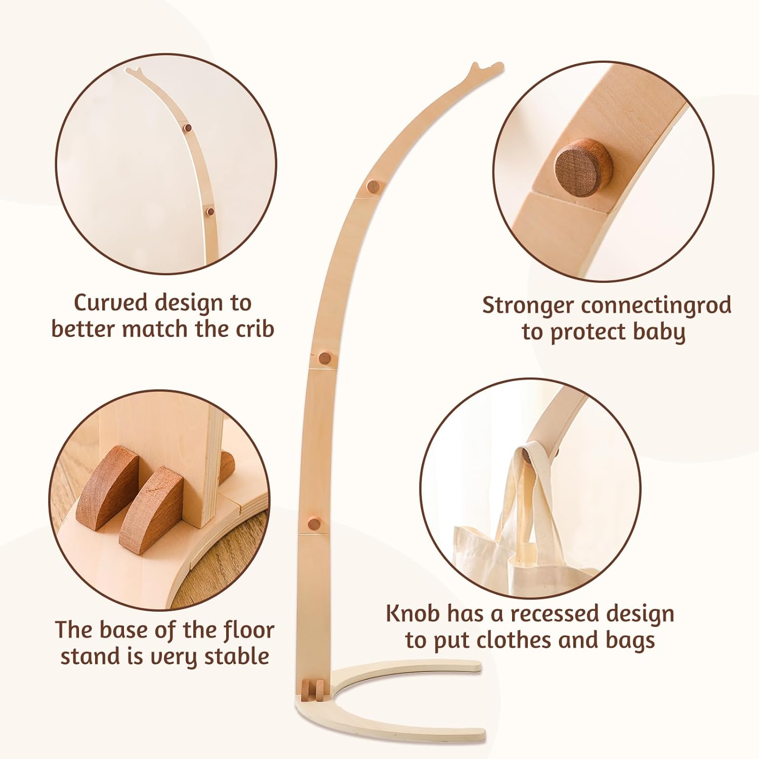 Soporte Móvil Bebé Madera