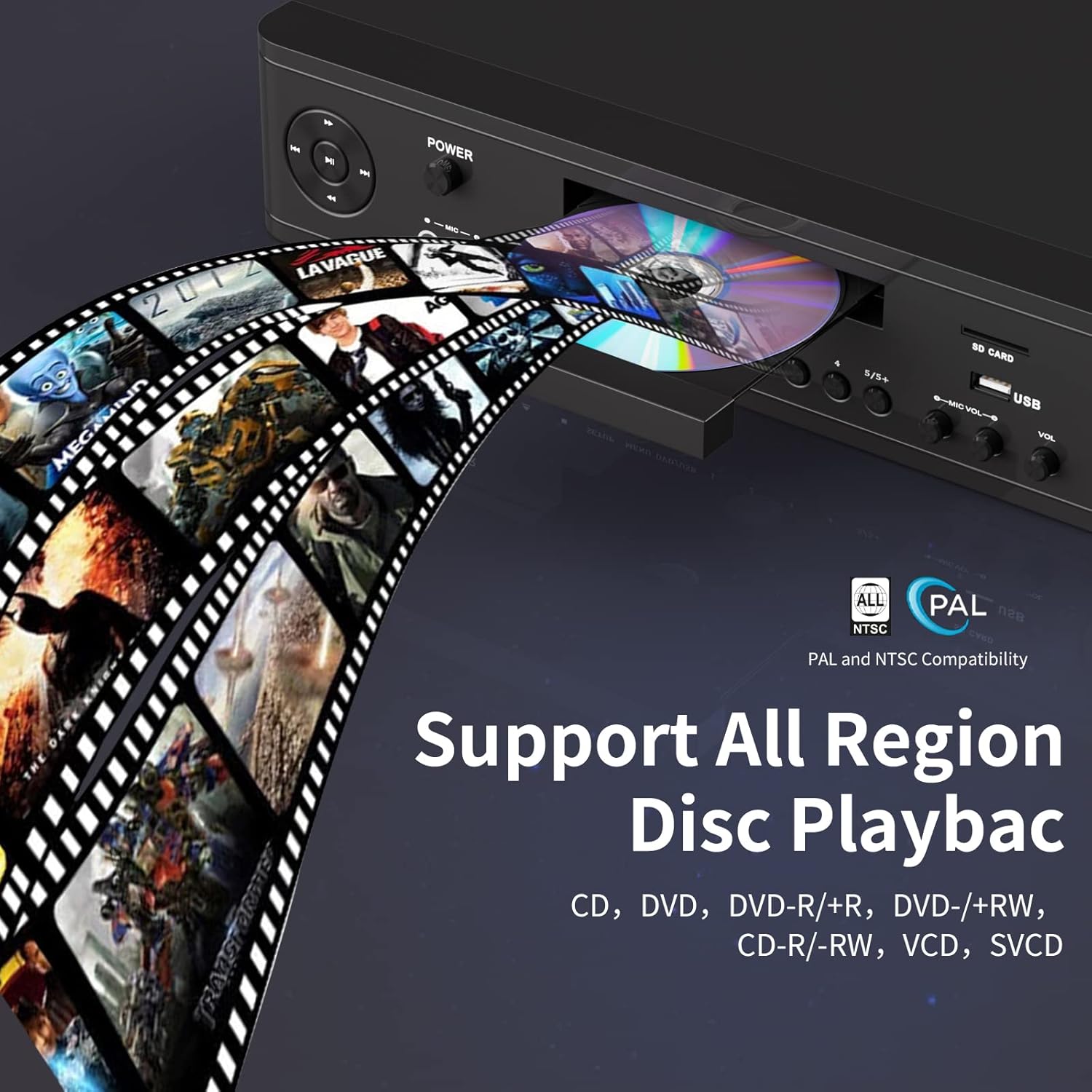Reproductor DVD HDMI Bluetooth