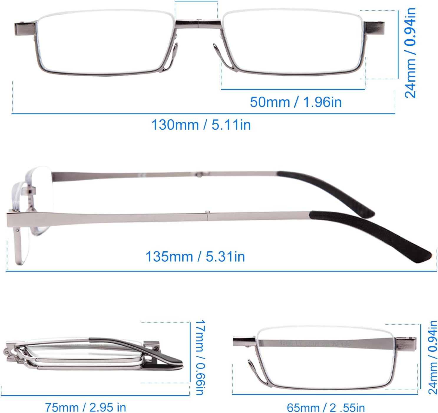 Gafas de lectura plegables 1.50