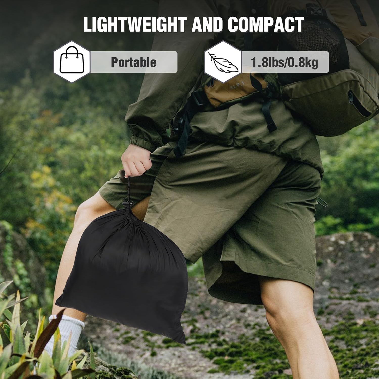 Manta camping impermeable negra