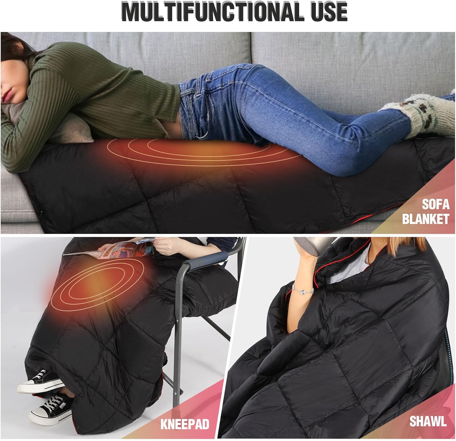 Manta camping impermeable negra