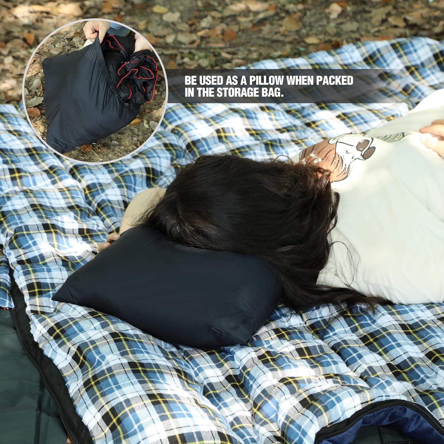 Manta camping impermeable negra