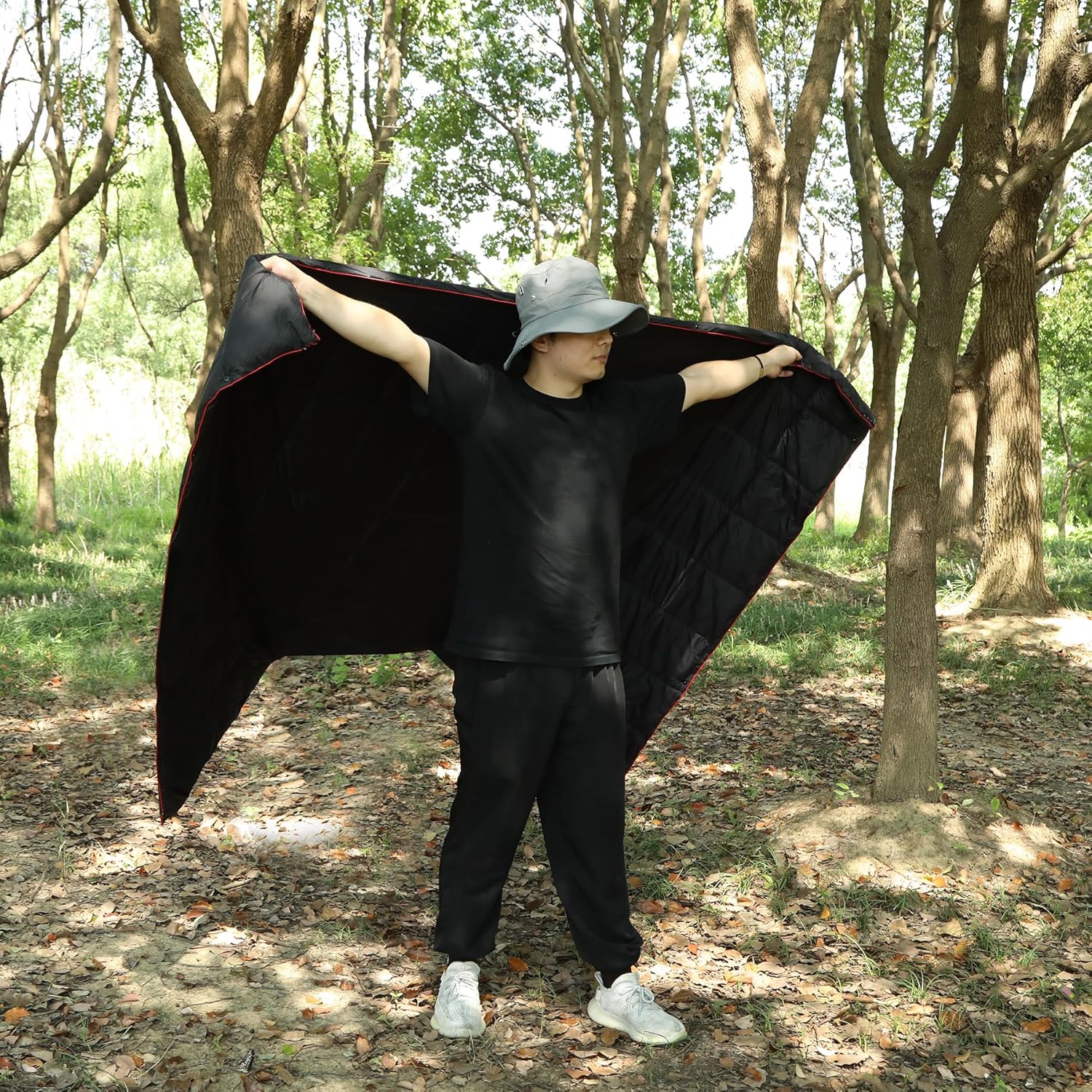 Manta camping impermeable negra