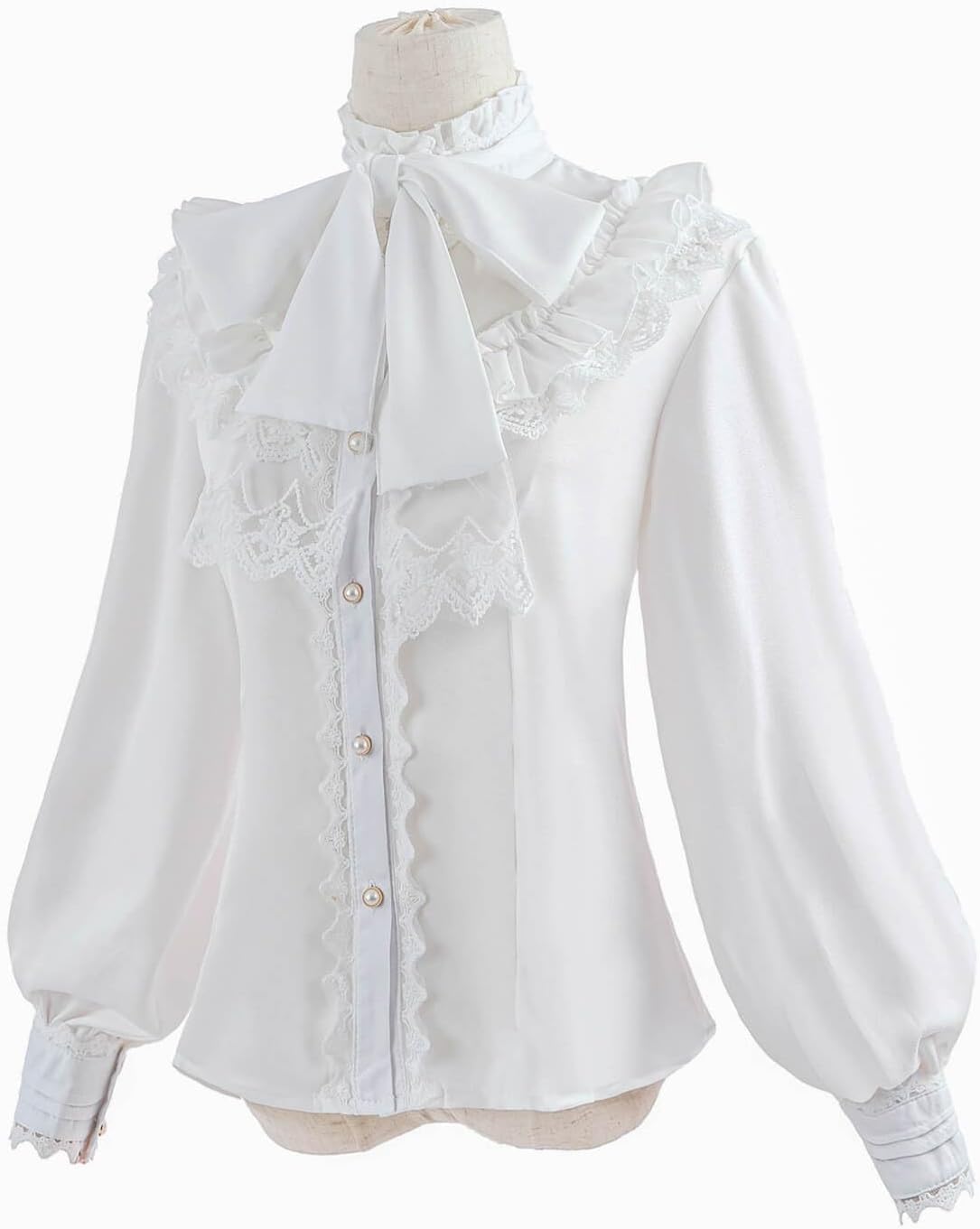 Blusa vintage victoriana con lazo