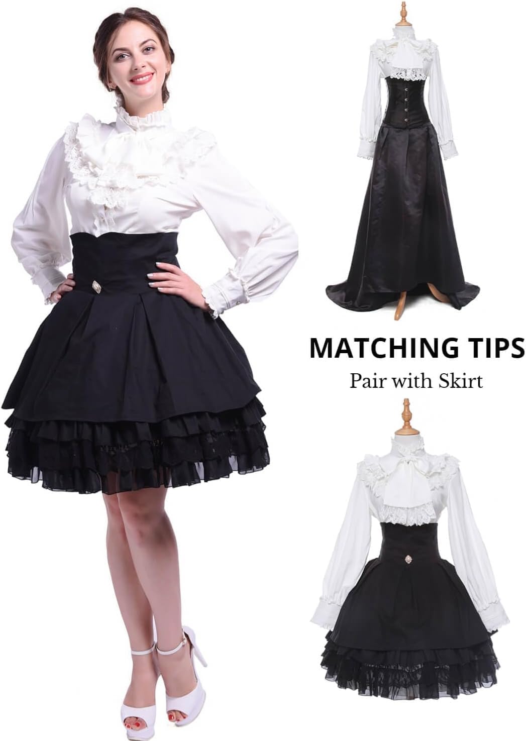 Blusa vintage victoriana con lazo