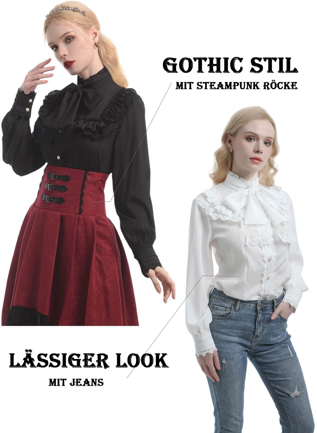 Blusa vintage victoriana con lazo