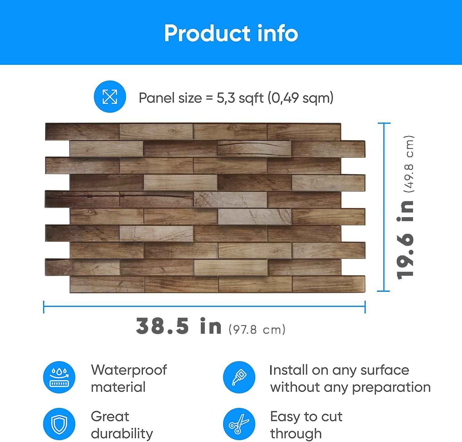 Paneles 3D PVC decorativos 4,7 m²