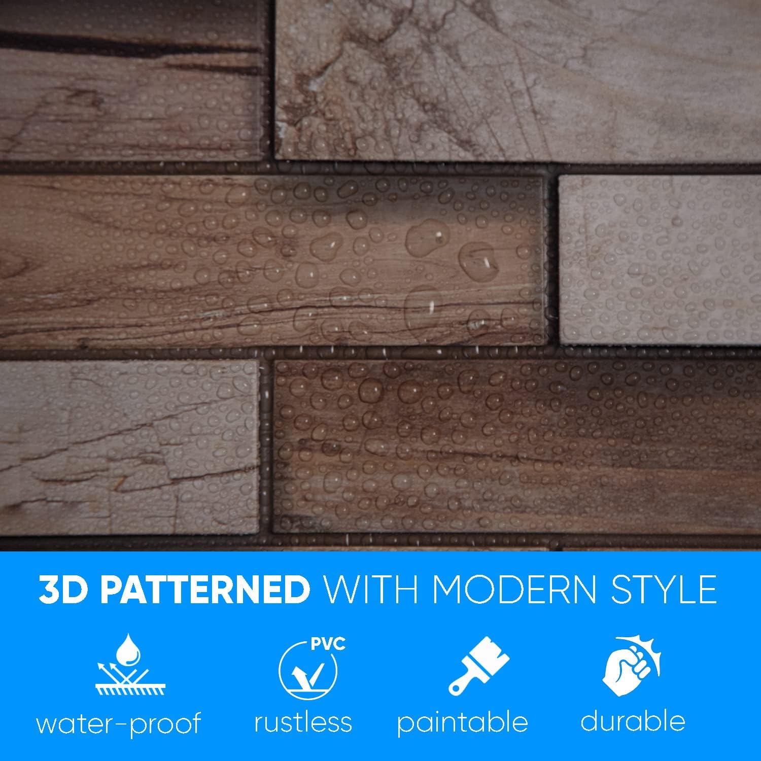 Paneles 3D PVC decorativos 4,7 m²