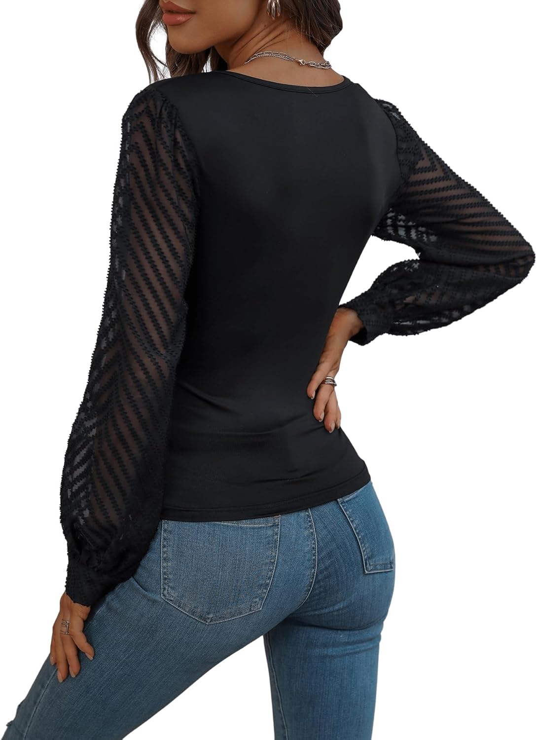 Camiseta elegante de malla V