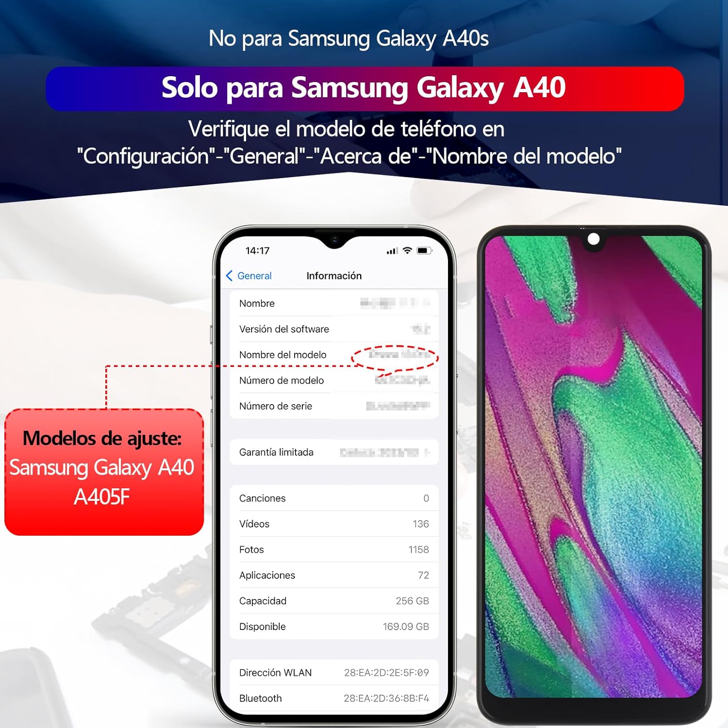 Pantalla LCD para Galaxy A40