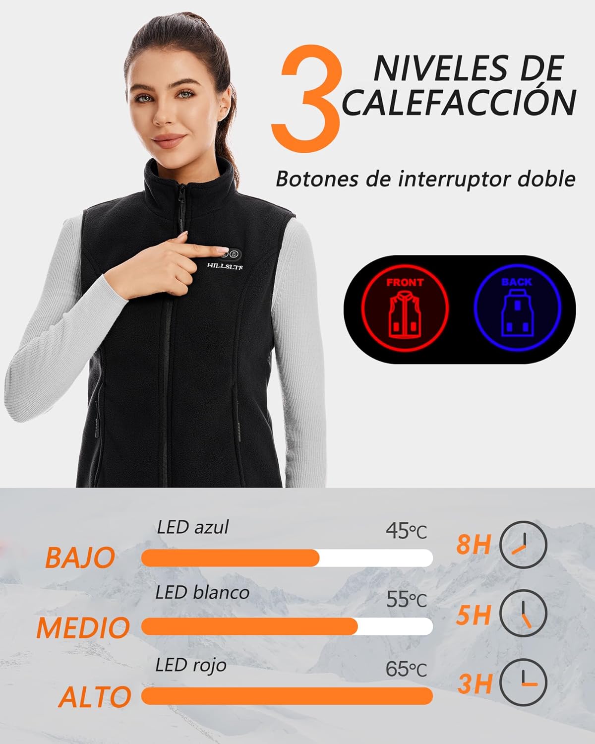 Chaleco Calefactable Mujer 7.4V