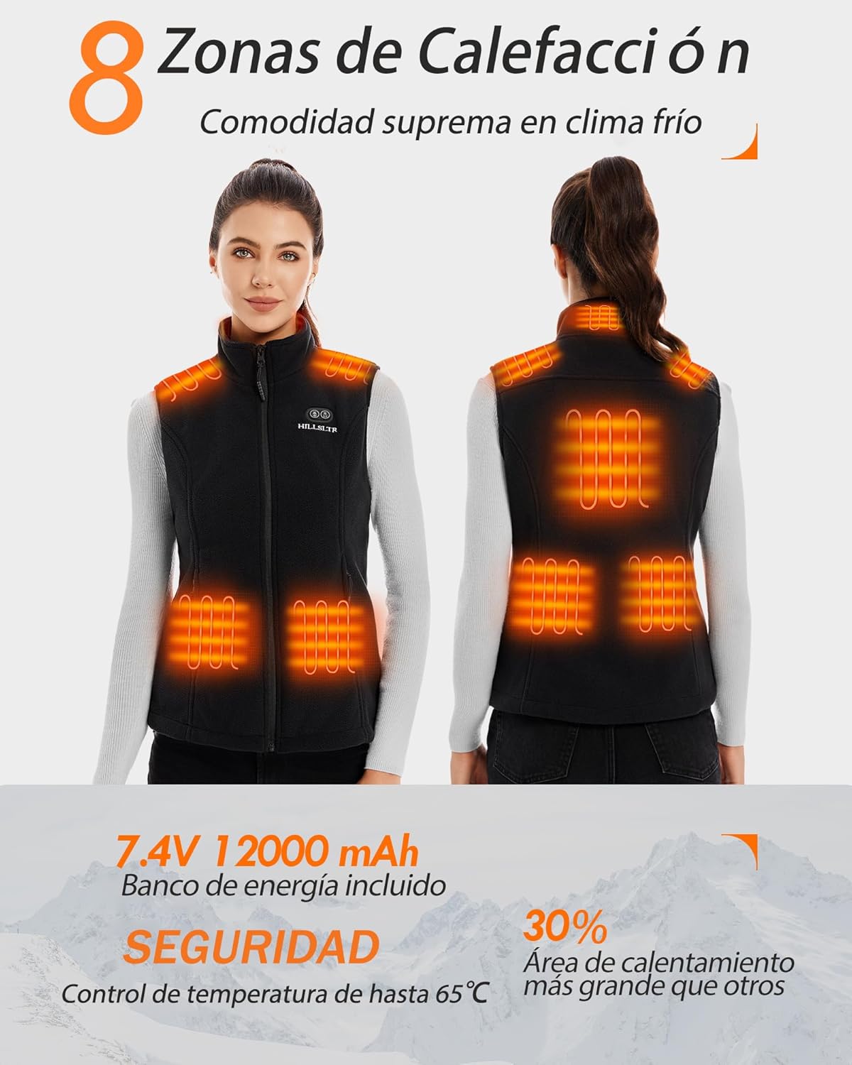 Chaleco Calefactable Mujer 7.4V