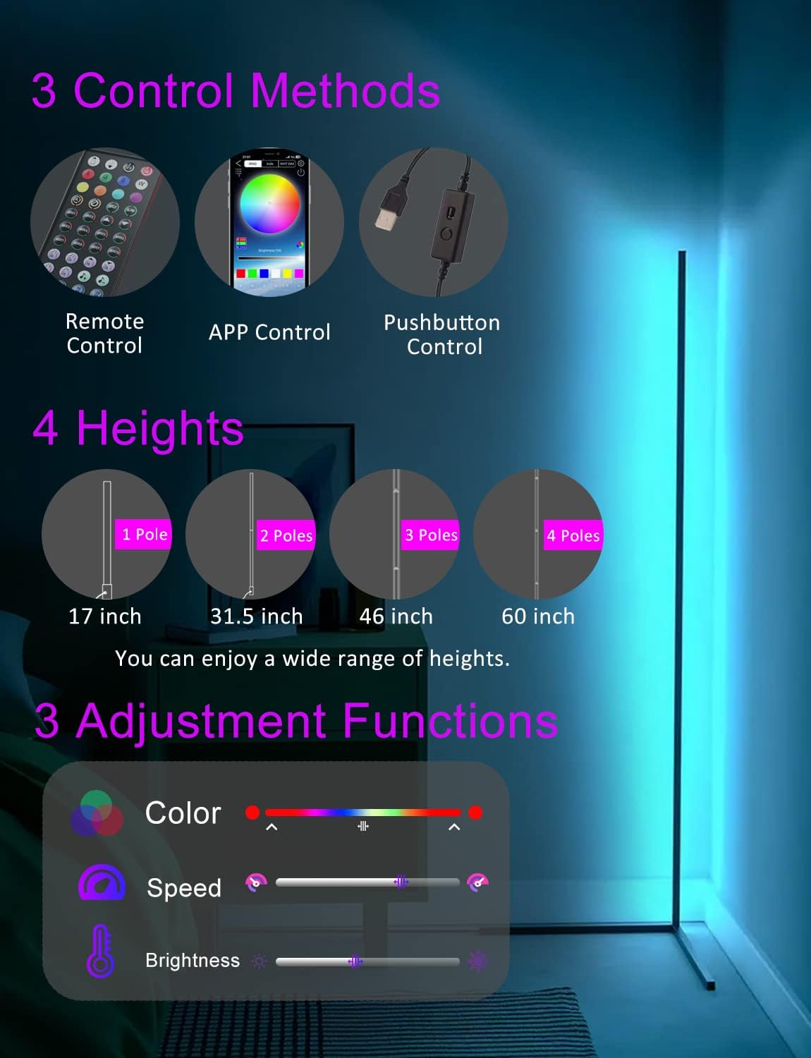 Lámpara de Pie RGB Smart LED