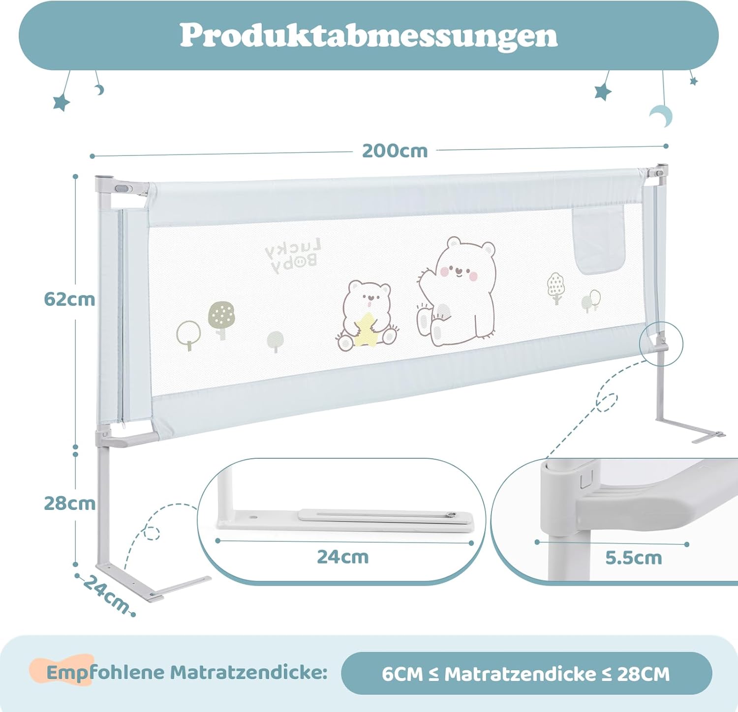 Barrera cama ajustable 200 cm