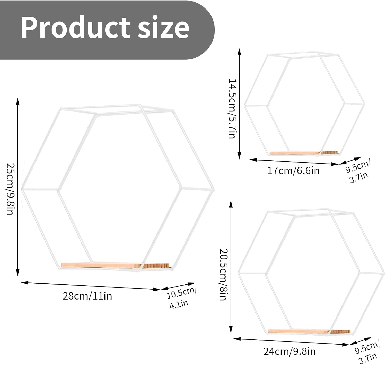 Estanterías hexagonales blancas