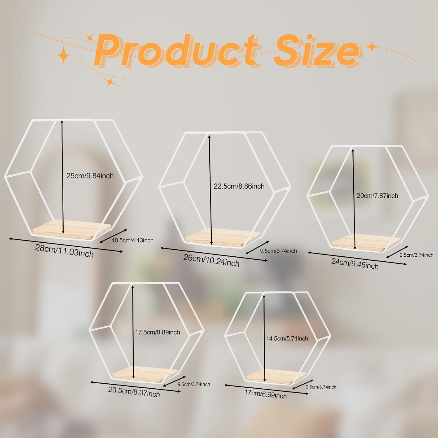 Estanterías hexagonales blancas