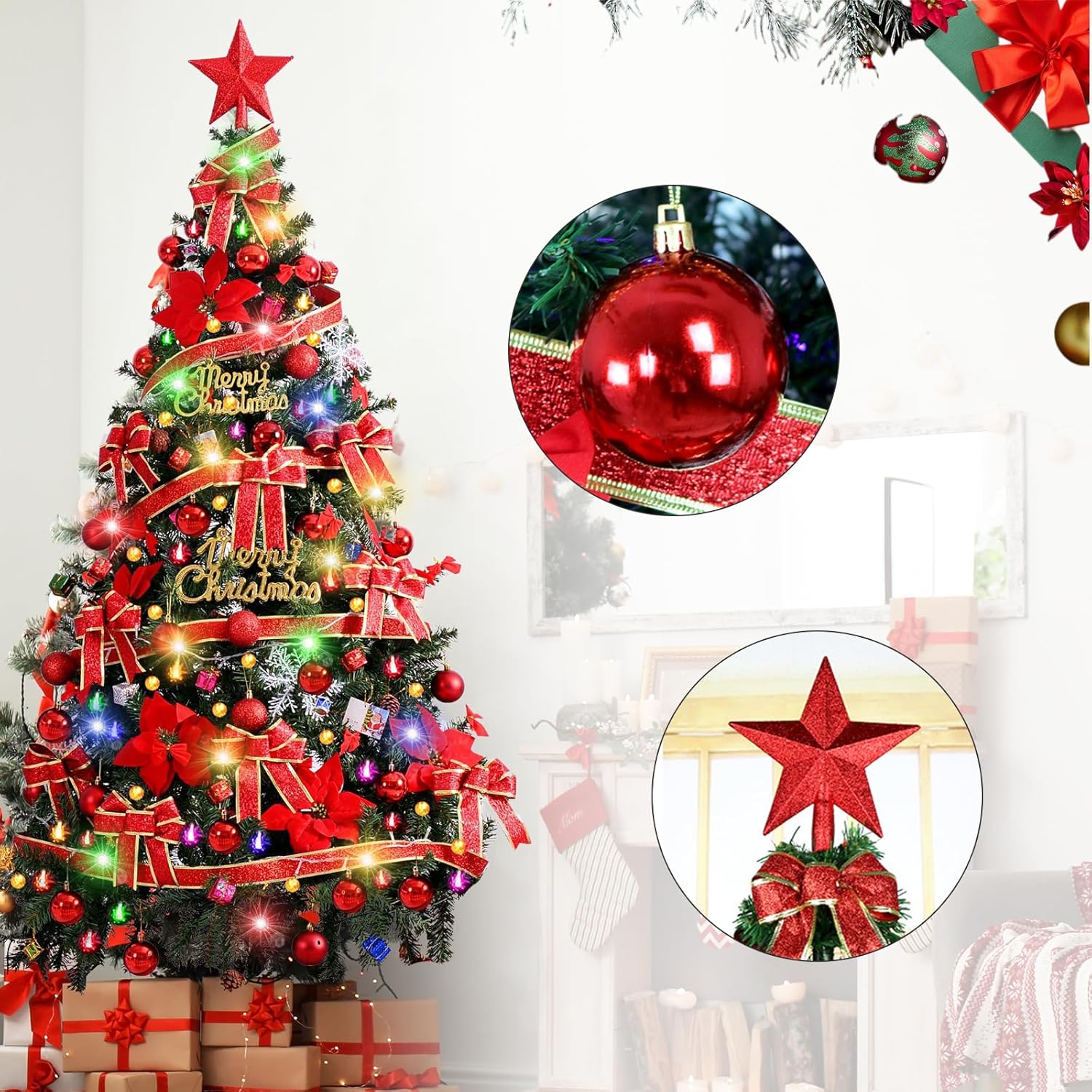 Árbol de Navidad 150 cm Rojo