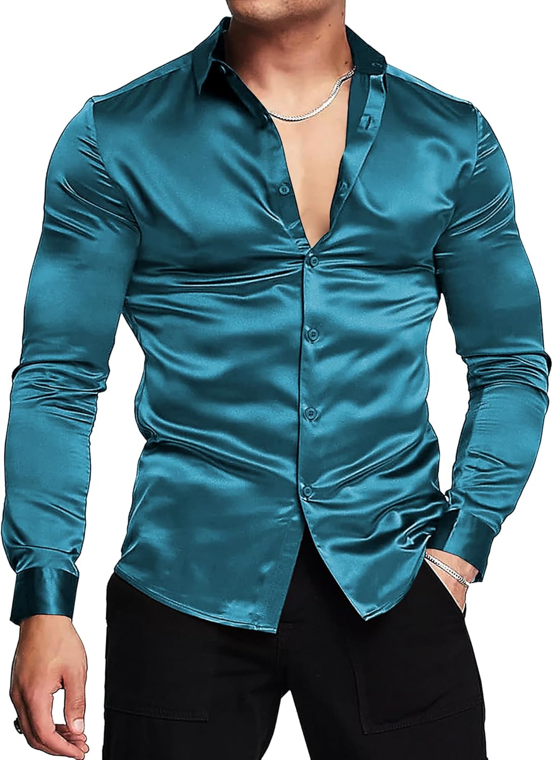 Camisa de Seda Brillante Hombre