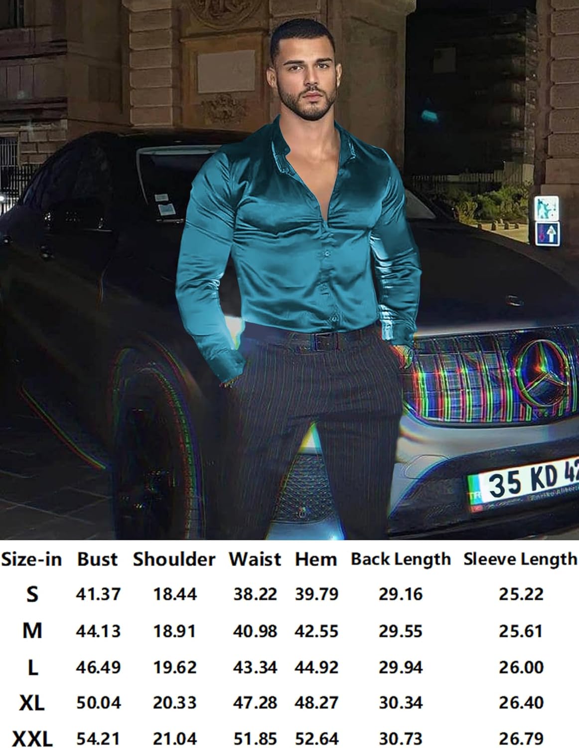 Camisa de Seda Brillante Hombre