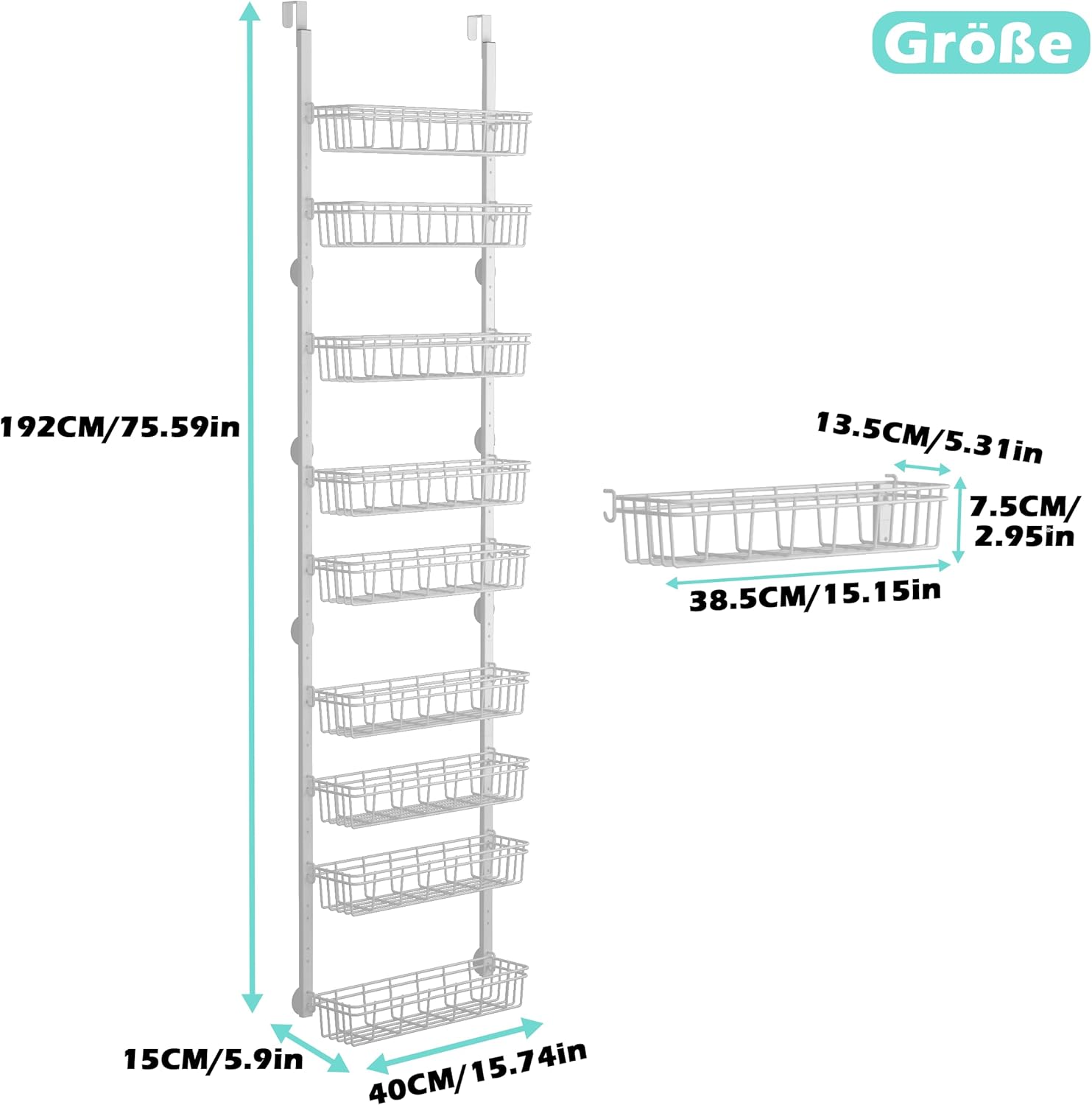 Organizador colgante puerta 9 estantes