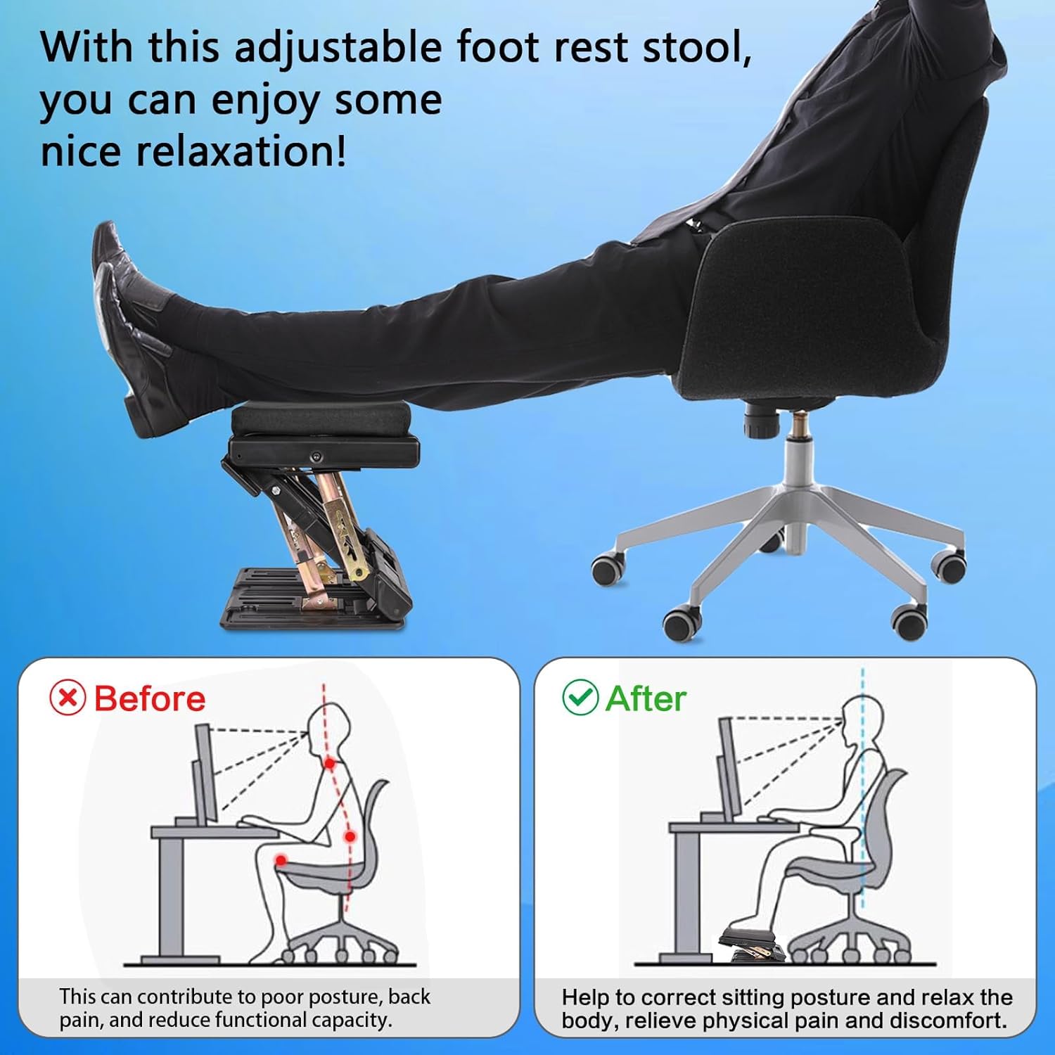Reposapiés Ergonómico Ajustable